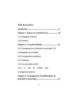 Les Mathématiques au Burkina Faso