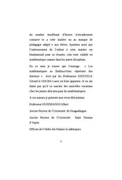 Les Mathématiques au Burkina Faso