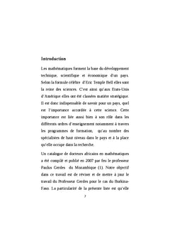 Les Mathématiques au Burkina Faso