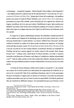 L'héritage yoruba dans le théâtre de Wolé Soyinka