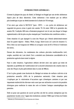 Agriculture et Developpement Durable en Afrique : le cas du Senegal.