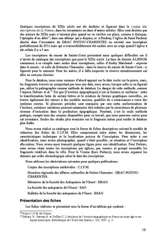 Catalogue des inscriptions lapidaires de la Vienne (Nouvelle Aquitaine)