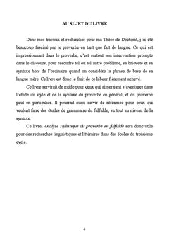 Analyse stylistique du proverbe en fulfulde