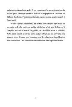 Analyse stylistique du proverbe en fulfulde