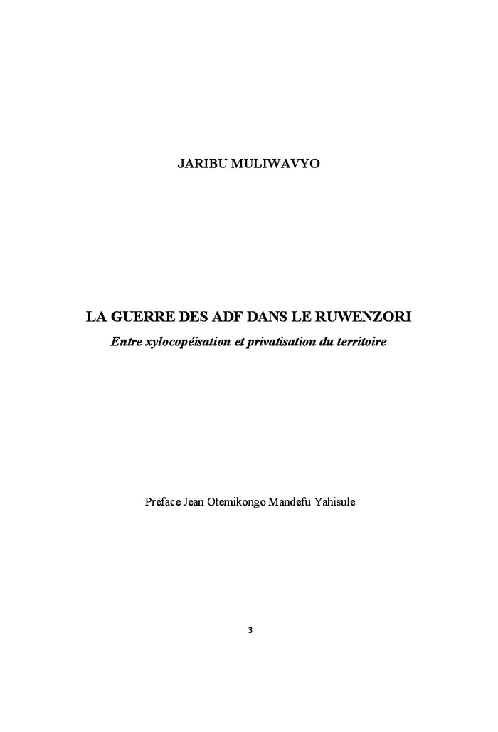 La guerre des ADF dans le Ruwenzori