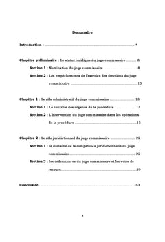 Le rôle du juge commissaire dans les procédures collectives