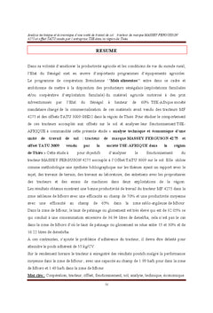 Analyse technique et économique d'une unité de travail de sol