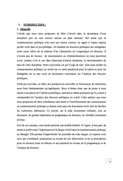 Approche pragmatique du discours politique Wolof