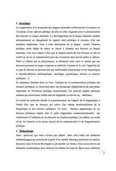 Approche pragmatique du discours politique Wolof
