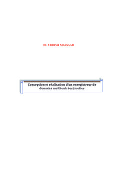 Conception et réalisation d'un enregistreur de données multi entrées/s