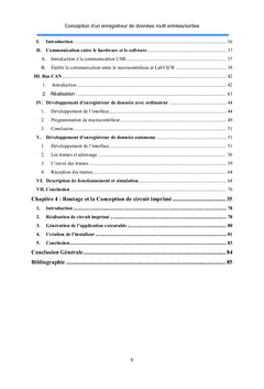 Conception et réalisation d'un enregistreur de données multi entrées/s