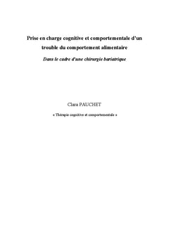 TCC et Trouble du Comportement Alimentaire