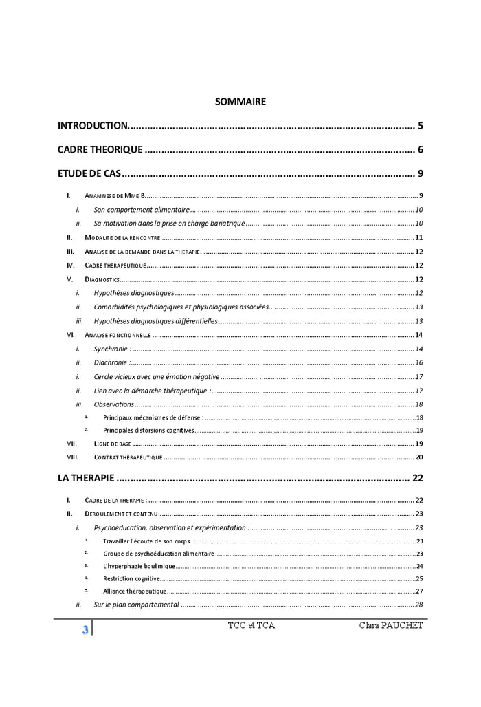 TCC et Trouble du Comportement Alimentaire