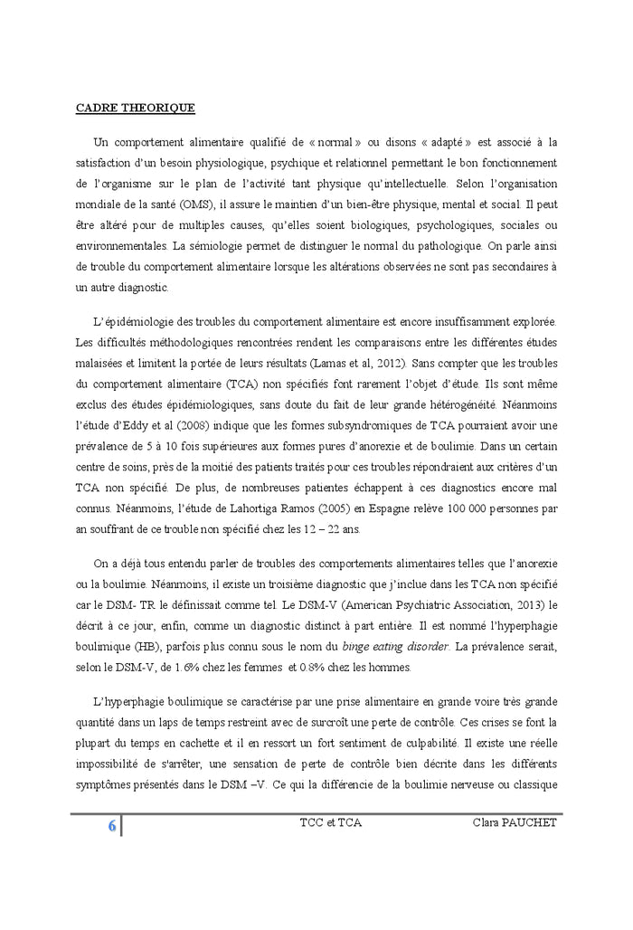 TCC et Trouble du Comportement Alimentaire