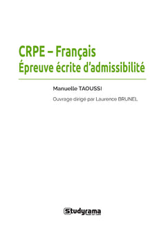 CRPE – Français – Épreuve écrite d'admissibilité