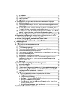 Doctrine et droit jurisprudentiel sur le crime de génocide