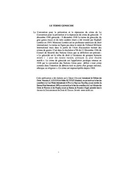 Doctrine et droit jurisprudentiel sur le crime de génocide