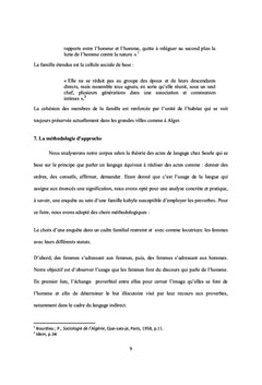 Étude comparative d'un langage féminin
