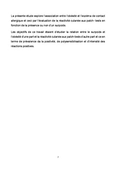 Association entre surpoids/obésité et la réactivité cutanée aux patch