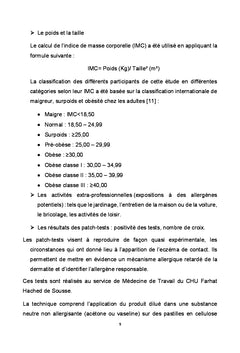 Association entre surpoids/obésité et la réactivité cutanée aux patch
