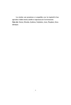 Caractérisation biochimique et moléculaire des rhizobia