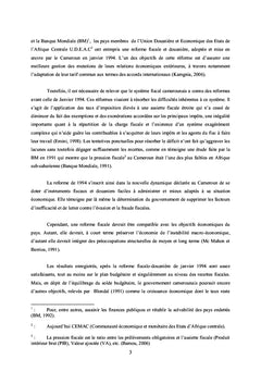 La Performance du Système Fiscal Camerounais au Scanner