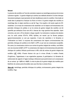 Freins et leviers à la gestion intégrée des nuisibles en maraîchage
