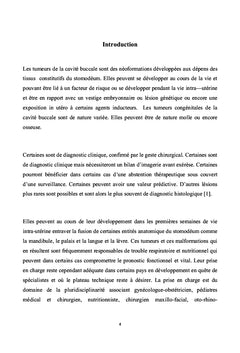 Tumeurs congénitales et malformations de la cavité buccale
