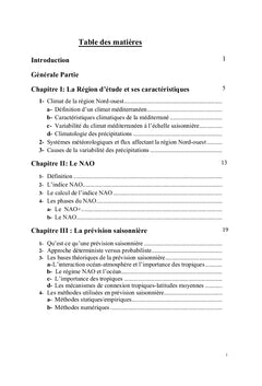 Potentiel de prévision saisonnière sur le Nord-ouest de l'Algérie