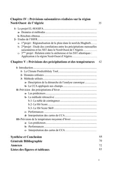 Potentiel de prévision saisonnière sur le Nord-ouest de l'Algérie