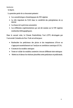 Potentiel de prévision saisonnière sur le Nord-ouest de l'Algérie