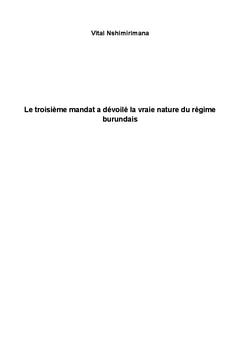 Le troisième mandat a dévoilé la vraie nature du régime burundais