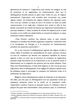 Effet de l'evolution du secteur agricole