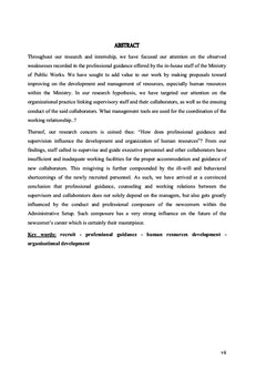 L'encadrement professionnel des nouvelles recrues