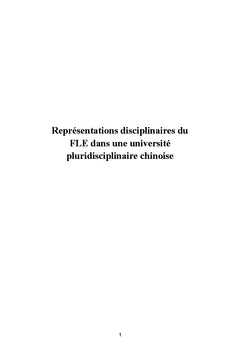 Représentations disciplinaires du FLE dans une université pluridisciplinaire