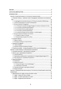 Représentations disciplinaires du FLE dans une université pluridisciplinaire