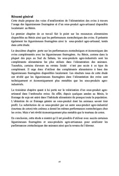 Valorisation des ressources alimentaires locales dans l'embouche ovine