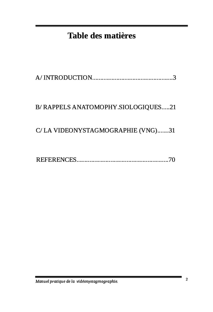 Manuel pratique de la vidéonystagmographie