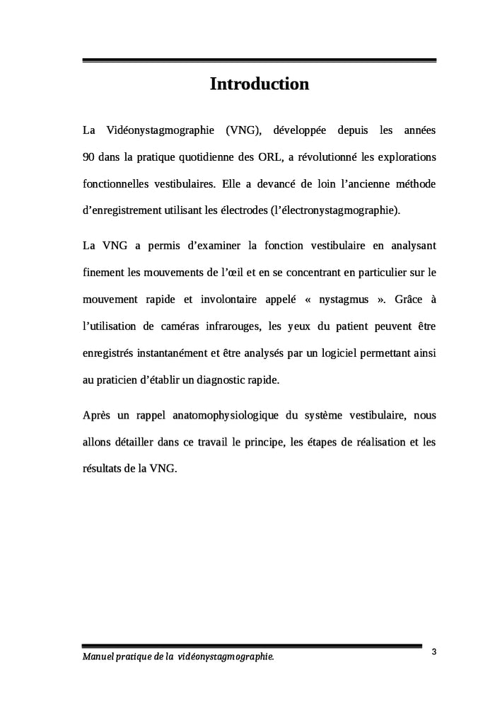 Manuel pratique de la vidéonystagmographie