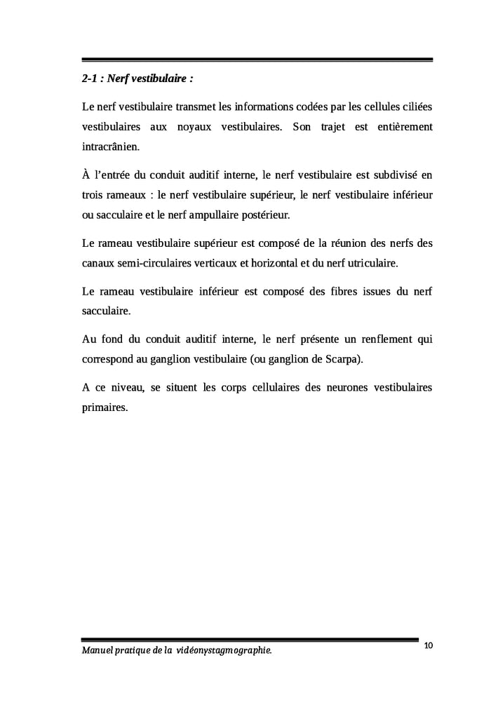 Manuel pratique de la vidéonystagmographie