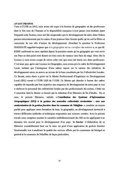 Contribution des SIG à la gestion des des collectivités territoriales