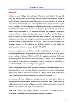 Éthique et santé