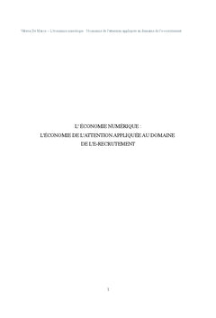 L'économie de l'attention appliquée au domaine de l'e-recrutement