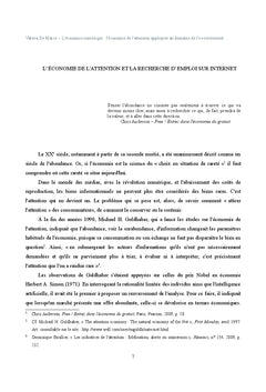 L'économie de l'attention appliquée au domaine de l'e-recrutement