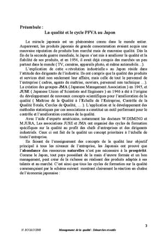 Management de la qualité: Démarches et outils