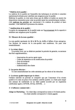 Management de la qualité: Démarches et outils