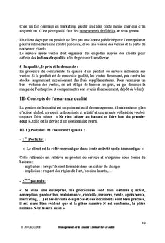 Management de la qualité: Démarches et outils