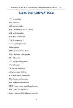 Les atteintes cardiovasculaires dans l'infection par le VIH aux C.U.K