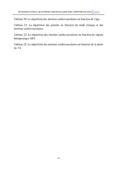 Les atteintes cardiovasculaires dans l'infection par le VIH aux C.U.K