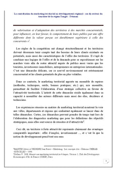 Le marketing territorial levier du developpement regional